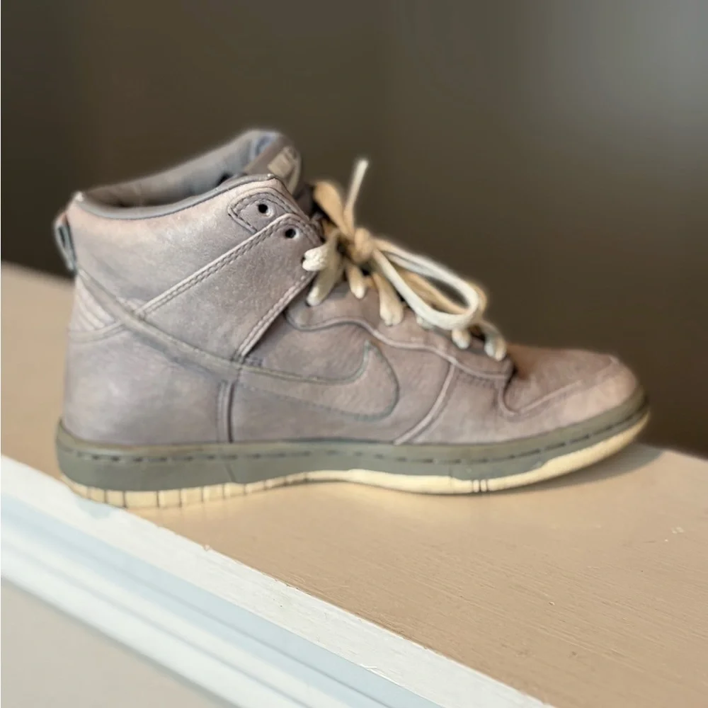 Nike Dunk High Skinny Premium Gray Cream Shoes Sneakers Youth 3.5Y Womens 5